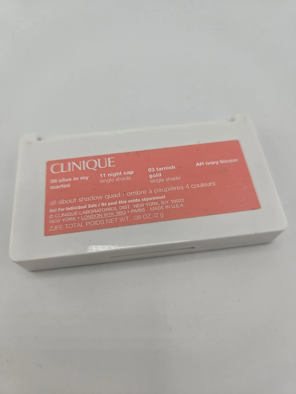 Clinique All About Shadow Quad Olive in My Martini/Night Cap/Tarnish Gold/Ivory
